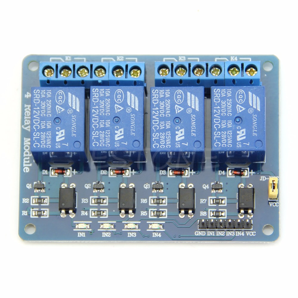 12V 4 Channel Relay Module with Optocoupler PIC AVR 51 ARM Arduino Single Chip