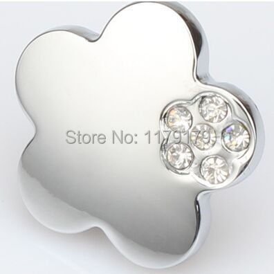 furniture accessories,diamond pull & knob furniture handle 2014 popular style cabinet handle 85-4 flower chrome