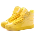 2016 New Arrival Lighted Candy Color High top Shoes Men Women s Fashion Shoes Flat Platform