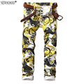Newsosoo 2017 New Mens full Printed Micro stretch Jeans Slim Fit Skinny Night Club DJ Trousers