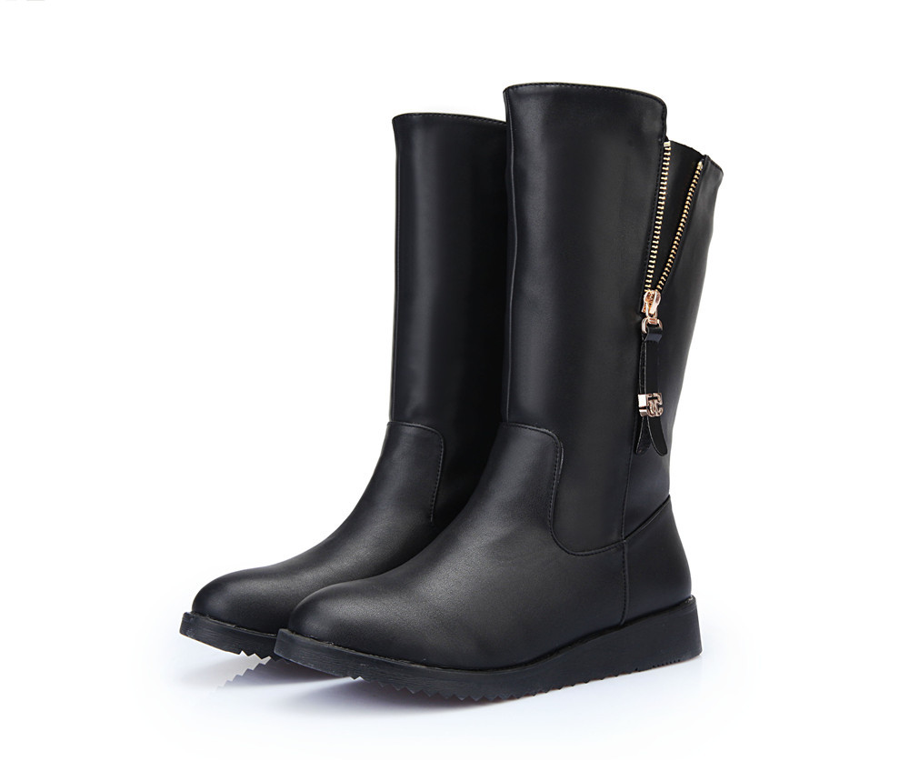 Factory Outlet 2015 new autumn and winter boots slope with boots-in-tube boots boots side zipper boots fold