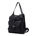 Backside Zipper Pocket Women Fashion Genuine Leather Backpack All match Three purpose Bag Cowhide Shoulder Bag
