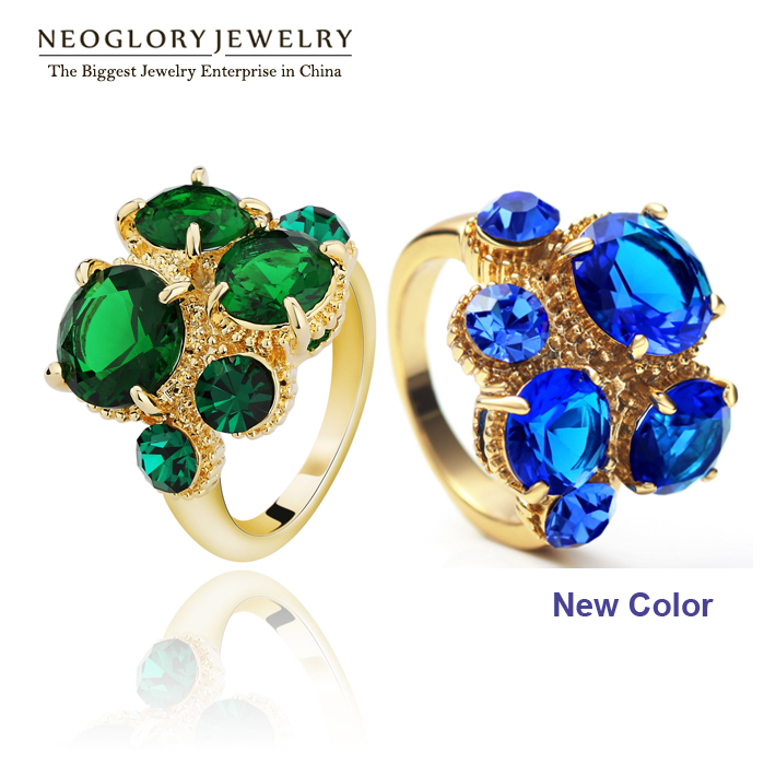 Neoglory AAA Zircon Rhinestone Engegement Finger Rings for Women Fashion Jewelry Accessories Brand Gothic 2015 New