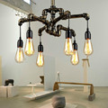 Vintage pendant light dining room pendant light 6 water pipe pendant light iron lamp