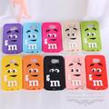 Fragrance M M S Chocolate 3D Cartoon Candy Rainbow Beans Silicon Rubber Case for Samsung Galaxy