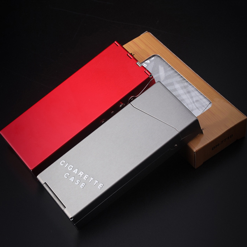 Description Picture 5 of itemNarrow Fashion Pipe Personality Women Cigaret Slim Metal Case Cigarette Box Aluminum Fine Smoke Storage Box Smoking Accessories