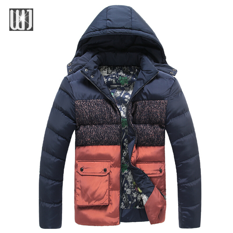 2016 Casual Mens Winter Coats Hooded Outwear Man Coat Thick Cotton Jackets Warm Plus Size 3XL Winter Jacket Men Parkas 2 Colors