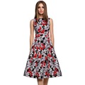 2016 New designer Brand Women Dress Sleeveless Print Cotton Party Dresses Clothing Vestidos Plus Size
