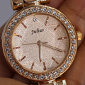 Julius Hexagram Star Glass 5 Colors Lady Woman Watch Quartz Hours Best Fashion Dress Bracelet Leather