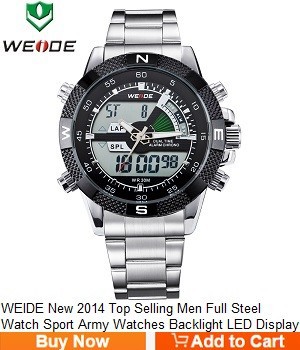 WEIDE New 2014 Top Selling Men Full Steel Watch Sport Army Watches Backlight LED Display Alarm Week Functional Military WH1104