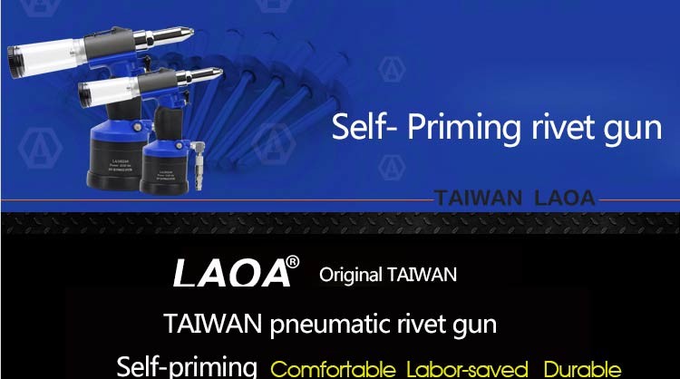 LAOA High Quality Cordless  Selfsunction Pneumatic Rivet Gun Hitter Riveter Air Gun Pneumatic Tools