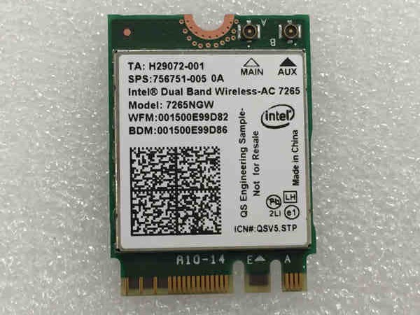 New Wireless Card Intel Dual band Wireless AC 7265 802.11ac 2 x 2 WiFi +4.0 Bluetooth 300Mbps 802.11ac Mini PCI-E NGFF card