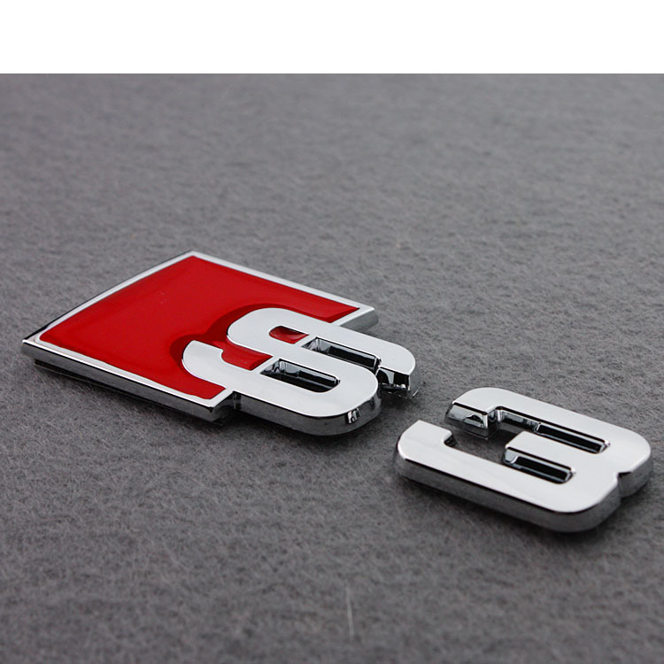 3D Aluminum Alloy S3 S4 S5 S8 S Line Car Tail Sticker Emblem Badge Logo Metal