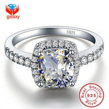 Hot Sale 100% 925 Sterling Silver Big 4 Carat CZ Diamond Crystal Wedding Rings For Women Fashion Jewelry RING SIZE 5 – 10 JZ1688