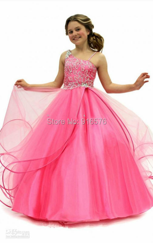 Little Girl Prom Dresses Girls Dresses Pageant Pink Size 14 Ball Gown