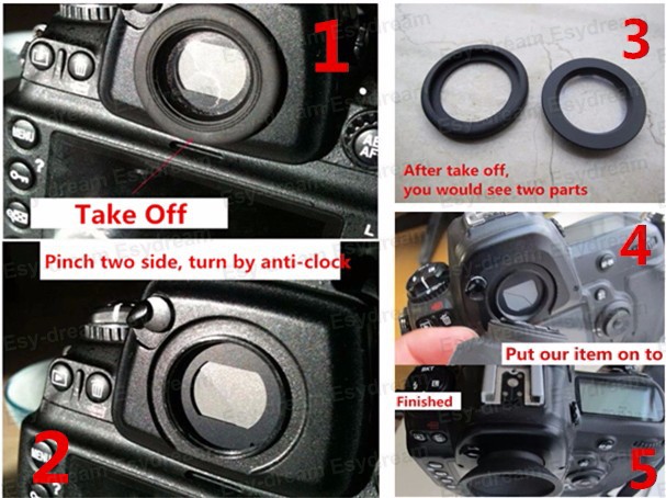 Description Picture 3 of itemViewfinder Rubber Eyecup Eye Cup as DK-19 DK19 for Nikon D5 D4 D4s D850 D810 D810A D800 D800E D500 D700 D3X D3s D3 D2X D2H F6
