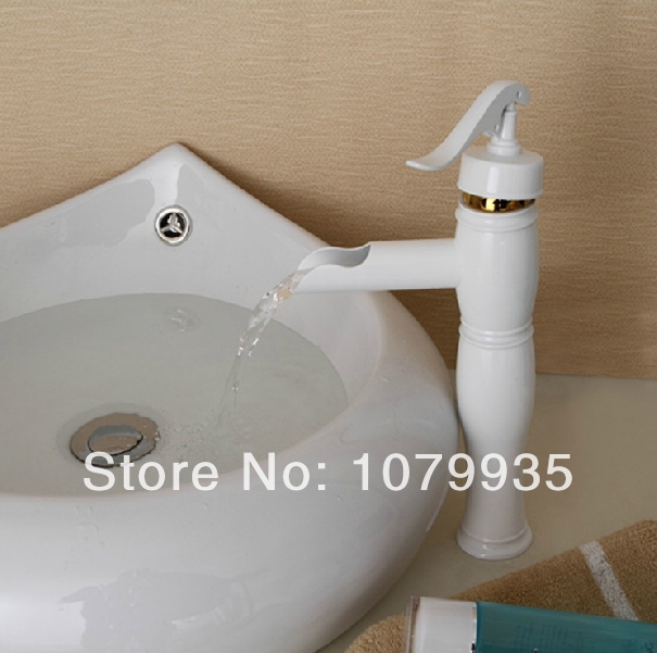 Фотография C-NEW Fashion Luxury White Chrome Brass Washbasin Bathroom Faucets Mixer Taps,Hot & Cold taps