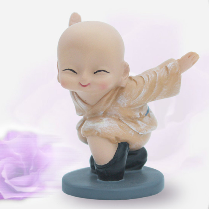 Cina seni bela diri lucu Resin sedikit biksu patung-patung rumah ornamen - Chinese-font-b-Martial-b-font-font-b-Art-b-font-Cute-Resin-Little-Monk-Figurines