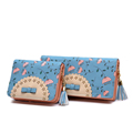 Famous Brand Fashion Wallet Designer Chic Plant Print Bag Fresh Style Hollow Out Money Clip Women