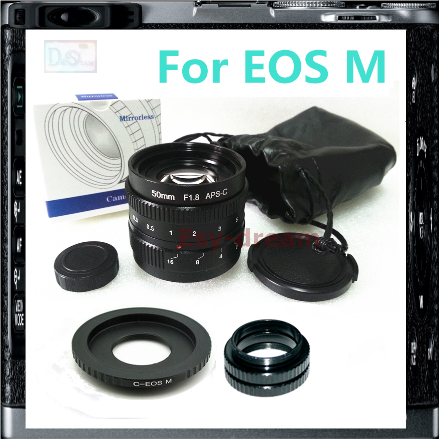 C Mount Adapter + 50  F1.8  -  Canon EOS-M EOS M Mark II III EOSM2 EOSM3 M10  PA227