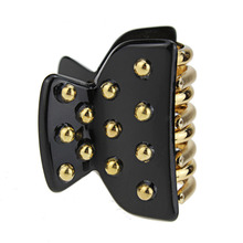 Hot Sale Rivet Barette Crab Fashion Plastic Hair Claws Hair Accessories for Women Black Hair Pins for Girl Korea Hair Ornaments