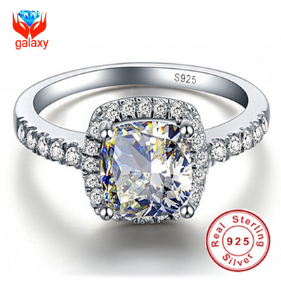Big Promotion 925 Sterling Silver Luxury 4 Carat CZ Diamond Crystal Wedding Ring For Women RING