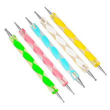5Pcs Set High Quality Two Way Dotting Pen Marbleizing Painting Tool Nail Art Dot Set DT05