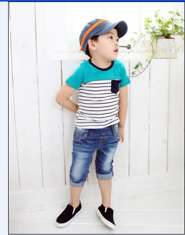 Children Kids Clothing Cool strip Baby Boys T Shirts For Summer Children Outwear Baby T shirt