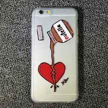 Glossy Designer Chocolate Nutella Heart and Dream Catch Pattern Mobile Phone Case For iphone 6 6S
