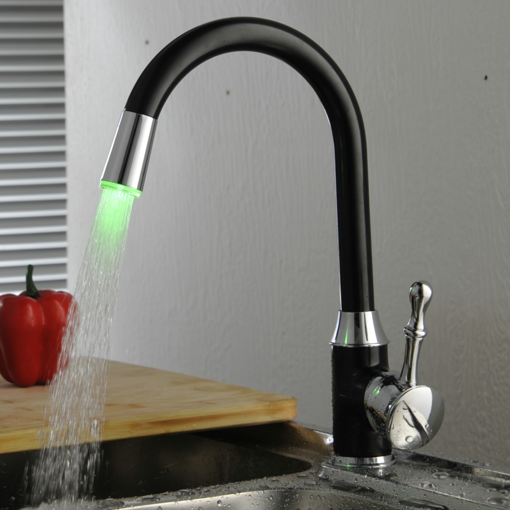 BAKALA Oil Rubbed Bronze LED Kitchen Faucets Swivel Sink Mixer Tap S-118