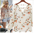 2016 Fashion Brand Designer Blouse Shirt Women Vintage Summer Cool Long Sleeve Casual Shirt Chiffon Female
