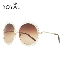 High quality Elegant Round Wire Frame Reflective Coating Glasses 2014 New Vintage Fashion Summer Cool Sunglasses Women