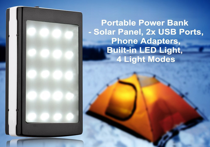 New Real 12000mah solar power bank dual usb portable solar battery charger powrrbank with 20pc LED Camping Light New Real 12000mah solar power bank dual usb portable solar battery charger powrrbank with 20pc LED Camping Light