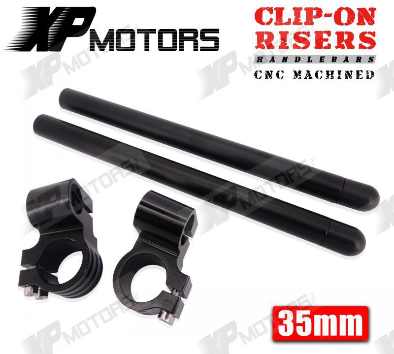 High Quality Black CNC 1 Riser Clip On Higher Clipons Handlebar Universal Fit 35mm Forks Fits