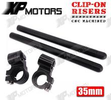 High Quality Black CNC 1 Riser Clip On Higher Clipons Handlebar Universal Fit 35mm Forks Fits