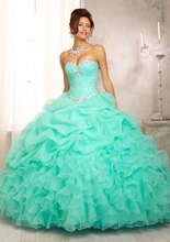 В наличии органзы раффлед зеленая мята quinceanera платья бальные платья для 15 лет розовый свадебные платья 15 anos 2015