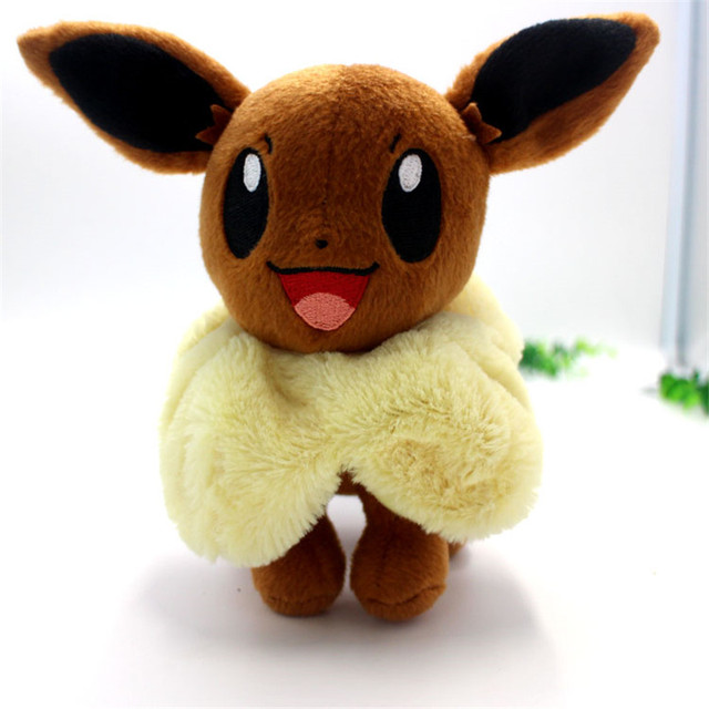 Горячая Аниме Eevee Плюшевые Игрушки 20 см Kawaii Гений Eevee Мягкие Чучела Животных Кукла для Детей Игрушки Дети День Рождения подарок