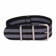 Multi Color negro gris 22 mm militar del ejército de pulsera para otan la correa de reloj cinturón de Nylon negro tejida de fibra de 22 mm hebilla