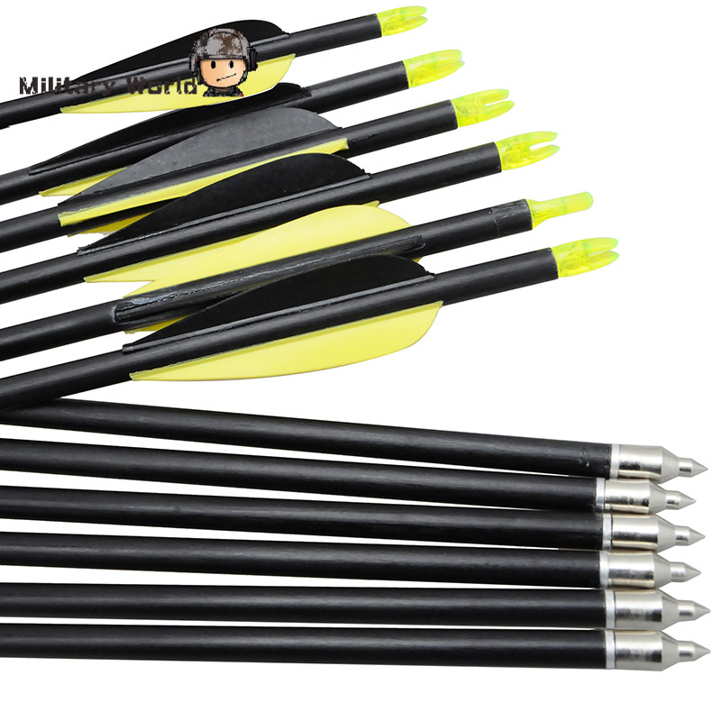 12pcs pack Shooting Archery Sports 80cm Fiberglass Arrows W Nocks Proof Fiber Glass 15 80lbs For
