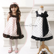 Kids Girls Strap Chiffon Dress Toddler Girl Dresses Silk bowknot Corsage girls clothing Polka Dot Children wedding party Dress