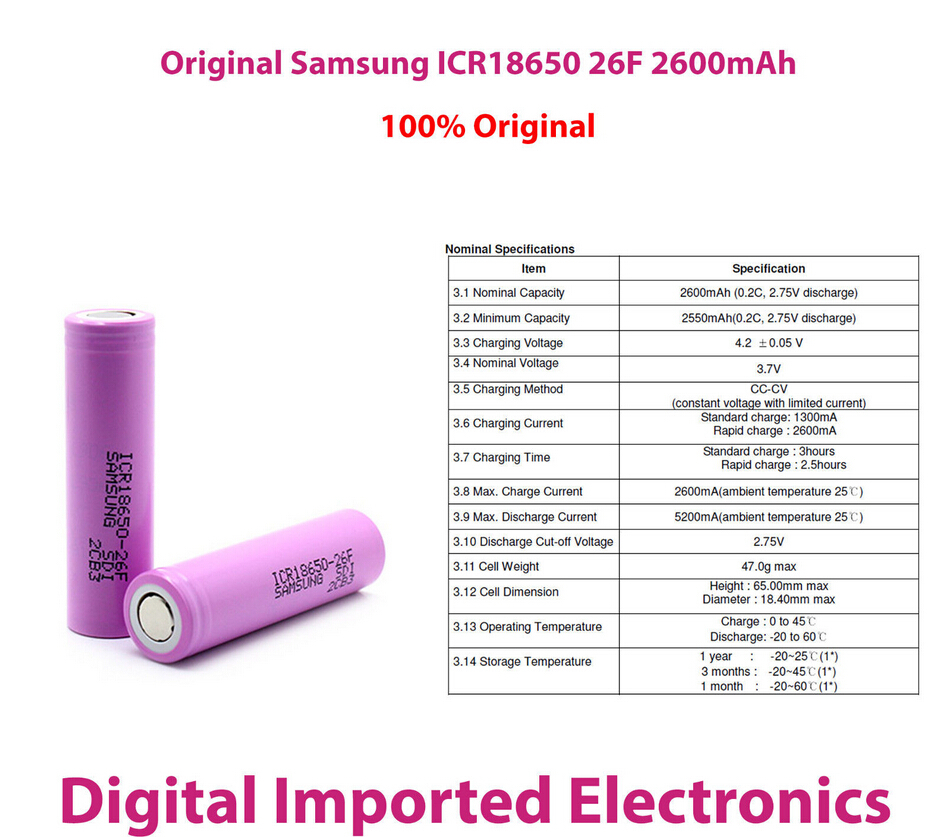 Аккумулятор 1ps 100% 18650 Samsung 3.7V 2600mAh icr18650/2600f 18650 rechargeable battery 2600mAh For Samsung
Аккумулятор 1ps 100% 18650 Samsung 3.7V 2600mAh icr18650/2600f 18650 rechargeable battery 2600mAh For Samsung