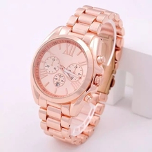2014 famosa marca de lujo Roma Dial oro rosa dorado completo cuarzo de acero inoxidable reloj de pulsera de regalo para mujeres mujer hombre Unisex