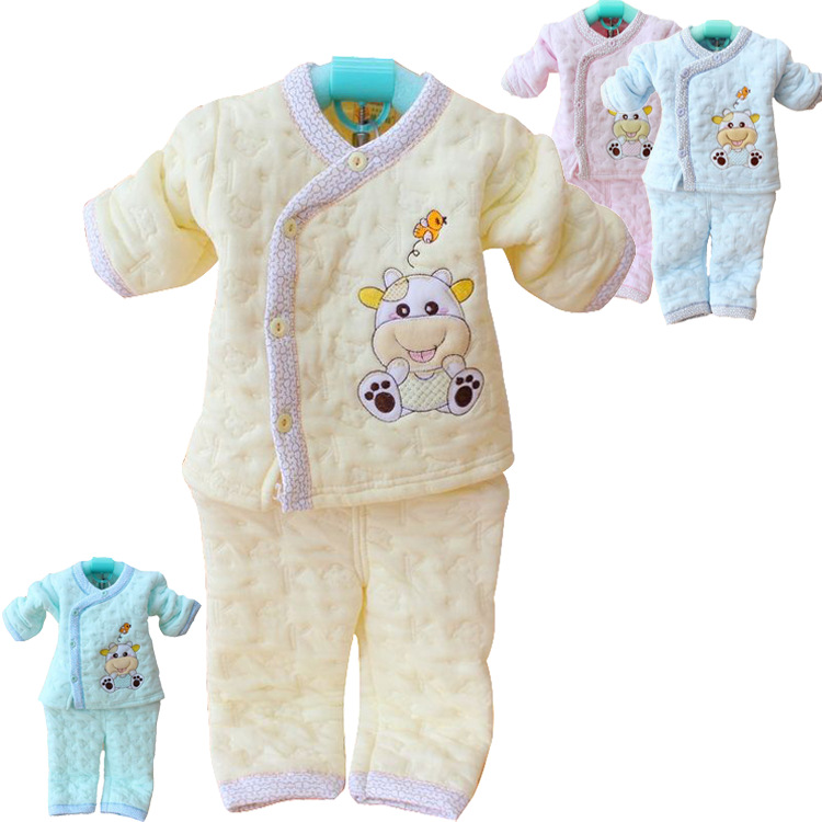 Retail baby clothes newborn autumn and winter quality underwear suit long sleeve baby wear infant thermal
