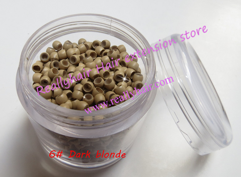 Free shipping 1000pcs bottle 2 9x1 6x2 0mm 6 Dark Blonde Nano Rings with Silicone for