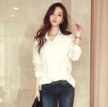 Women Lace blouses 2016 spring autumn New Fashion Elegant White femininas Long Sleeve chiffon Blouse Korean Women Shirt D304