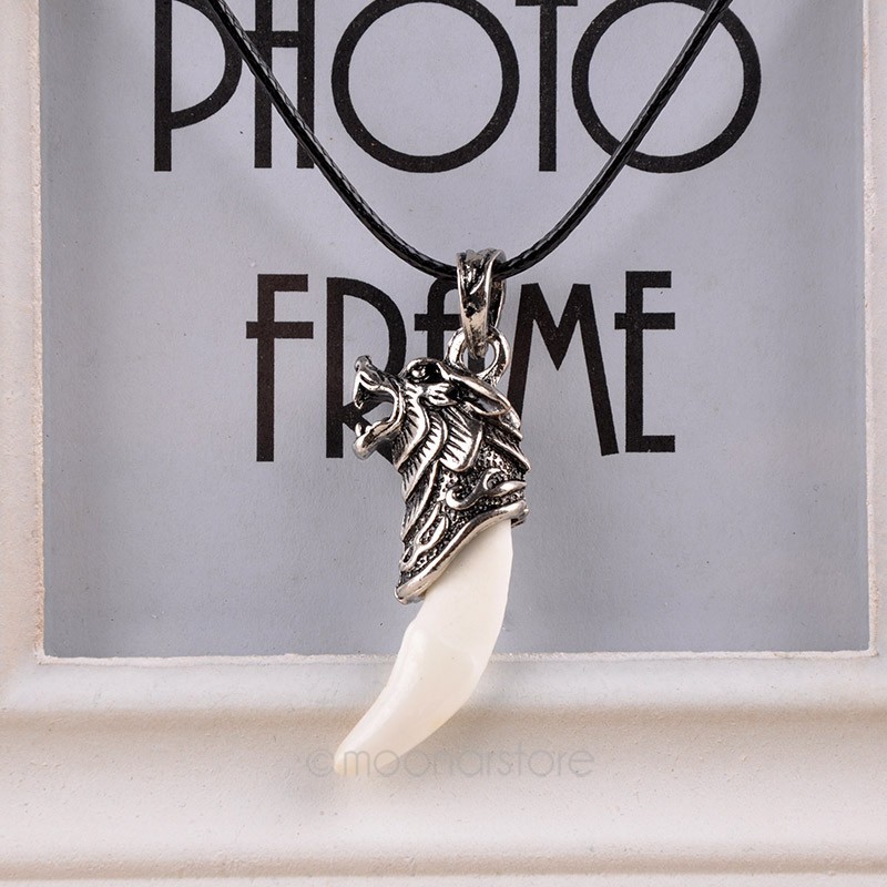 Men-Antique-Silver-Tribal-Stark-Wolf-Fang-Tooth-Pendant-Necklace-Vintage-Wolf-Tooth-Dragon-Alloy-Pendant