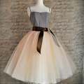 Best Quality 7 Layers Midi Tulle Skirt American Apparel Tutu Skirts Womens Petticoat Elastic Belt 2016