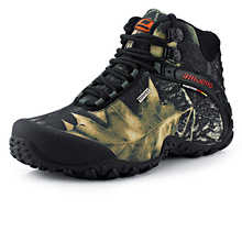 2015 New wild fashion waterproof canvas hiking shoes Anti-skid Wear resistant breathable fishing climbing high shoes