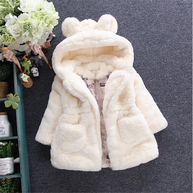 2015 winter female child fur medium-long outerwear child small children's clothing baby clothes thickening wadded jacket