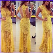 yellow long dress